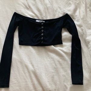 Adika, Size S, Black off the shoulder crop top
